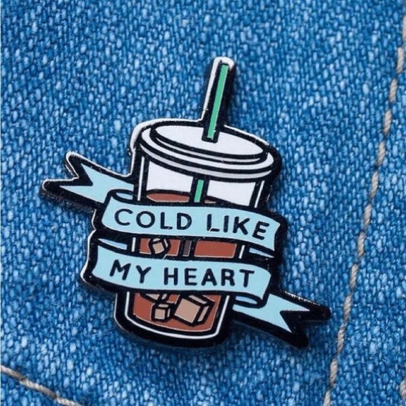 💖5 items for $25 Sale!💖 Cold Like My Heart Coffee Pin - Picture 2 of 3